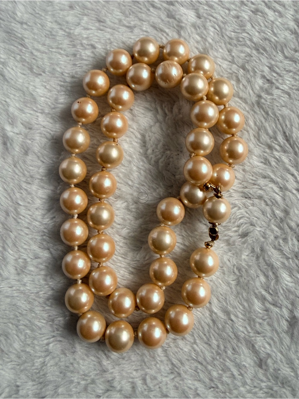 Vintage Classic Champagne Pearl Necklace - Elegant Women's Jewelry